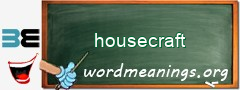 WordMeaning blackboard for housecraft